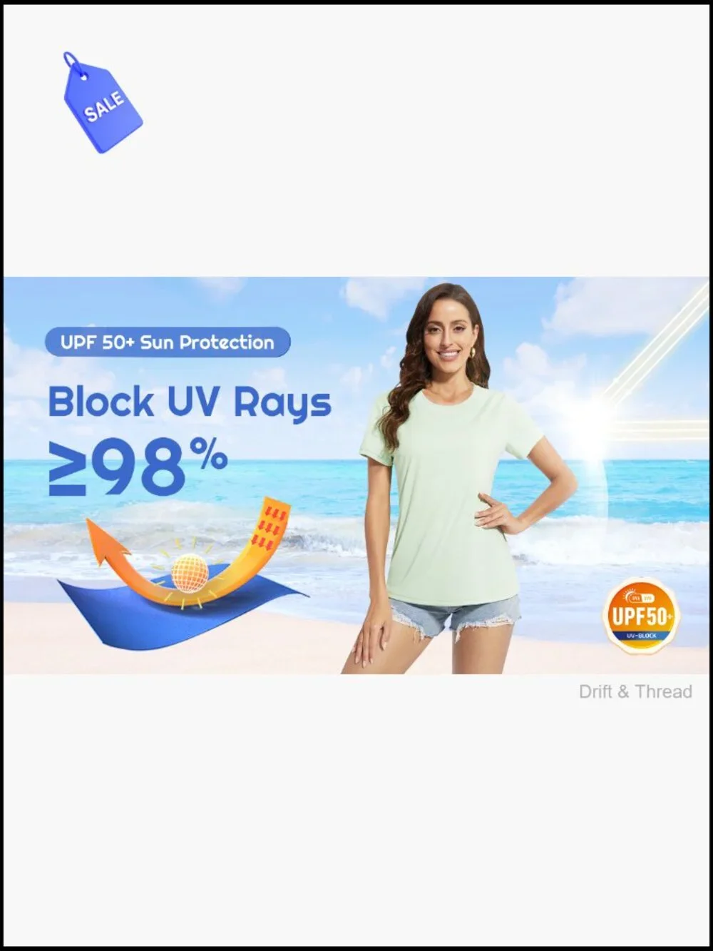 UPF 50+ Sun Protection Rash Guard Short Sleeve Swim Tee Quick Dry Lightweight
